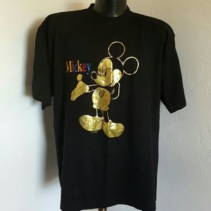 Vintage Velva Sheen shirts black Mickey size XL